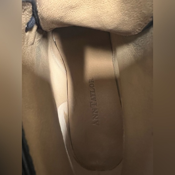 Ann Taylor Black Suede Lace Up Vintage Style Ankle Boot - Picture 6 of 8